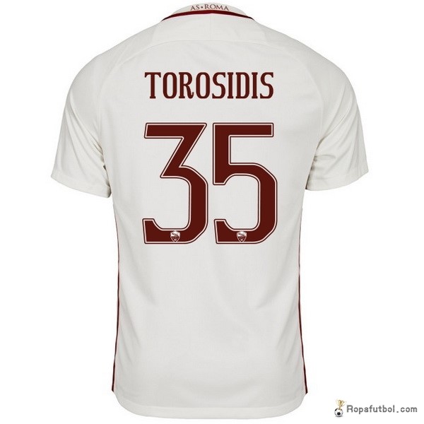 Camiseta As Roma Replica Segunda Ropa Torosidis 2016/17 Blanco